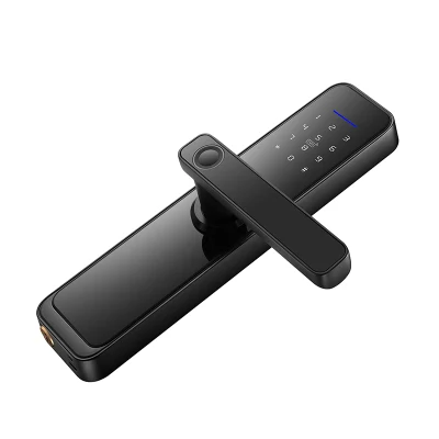 Cerradura electrónica de huellas digitales inteligentes en el interior de bloqueo de puerta interior Dormitorio Ttlock Tuya Smart cerradura con tarjeta de código de desbloqueo sin llave para el Hotel Apartamento Condominio