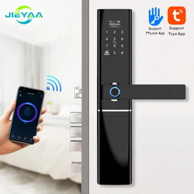 Puerta de acceso sin llave llave Smart Door Lock Digital Biomic Fingerprint Door Bloquear el trabajo con Alexa Google Home para Airbnb Alquiler de apartamento