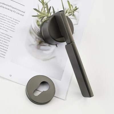Diseño de lujo Negro Mango de puerta Zinc bloqueo hardware Puerta interior Manijas mortise cerradura de puerta cerradura de puerta dormitorio tirador de puerta Bloqueo