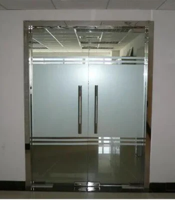 Heavy Duty armazón de aluminio doble vidrio vidrio puertas de la cafetería de giro
