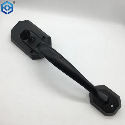 Conjunto de la cerradura de puerta frontal negro níquel satinado de empuñadura de puerta exterior del cilindro sin cerrojo