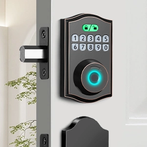 Llave de la puerta delantera Handleset Smart Deadbolt cerradura de la puerta sin llave de la huella dactilar Aleación de zinc