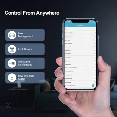 Wi-Fi Smart Lock con huella dactilar Smart Deadbolt Keypad Keyless Entry Puerta inteligente