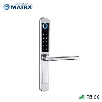 Acero inoxidable 304 de la contraseña de huellas digitales de entrada sin llave cerradura de puerta corrediza de aluminio de Smart Smart APP Lock Tuya
