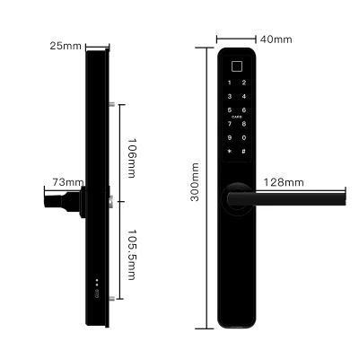 Ttlock Smart APP Lock Cerradura de huella dactilar con 2885 3585 4585 el estándar de EU Balseta para puertas correderas Puertas de aluminio