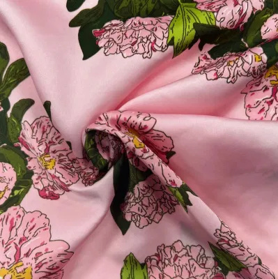 China mercado mayorista Textil impresión textil digital tejido poliéster Satin Fabric Para ropa y vestido