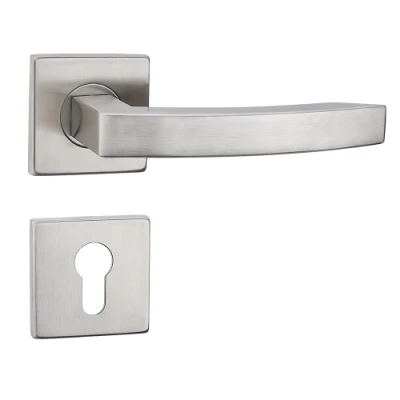 Modernos y minimalistas de la puerta interior del tubo de acero inoxidable 304 Empuñaduras tipo palanca Oficina Hotel Cristal de cuarto de baño de Hardware de la puerta de la empuñadura de puerta interior
