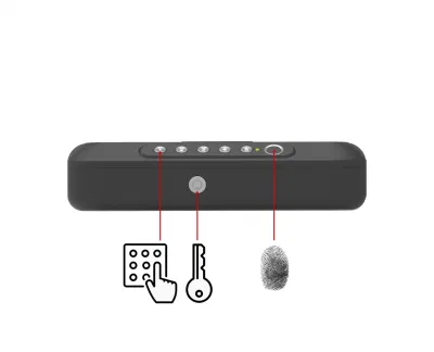 Caja fuerte de pistola con cerradura biométrica de la huella dactilar, caja fuerte portátil resistente de la pistola, caja de seguridad de la pistola de acceso rápido inteligente