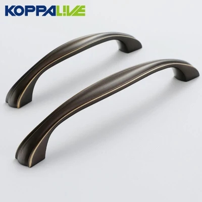 Koppenve minimalista Negro mate y Oro hardware de latón Gabinete de cocina Tiradores de las puertas