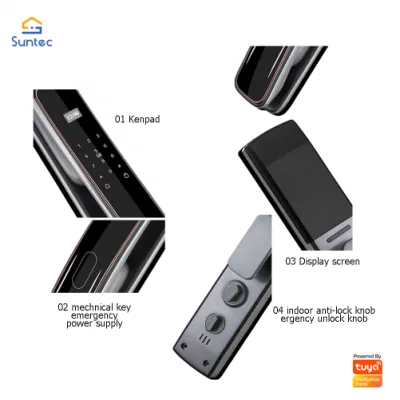 Tuya Smart 3D reconocimiento de cara Smart Puerta de Seguridad Digital automática Bloqueo inteligente con huella digital de la cámara