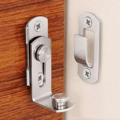Candado de 90 grados de acero inoxidable de pestillos de puerta corrediza cerraduras de la cadena de herramientas de seguridad de hardware para el armario de la ventana de Hotel Inicio