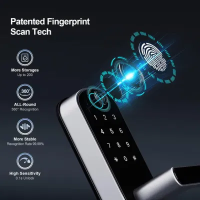 Wi-Fi Smart Lock con huella dactilar Smart Deadbolt Keypad Keyless Entry Puerta inteligente