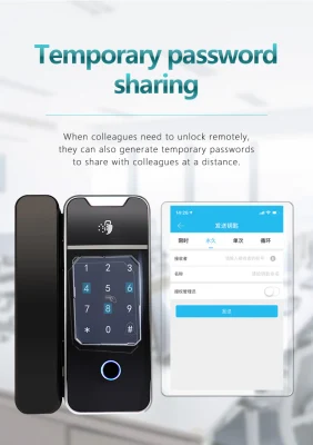 Puerta de vidrio de seguridad digital de huellas dactilares Ttlock sin llave Cerradura de Bloqueo inteligente intelligente