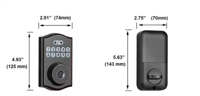 Llave de la puerta delantera Handleset Smart Deadbolt cerradura de la puerta sin llave de la huella dactilar Aleación de zinc
