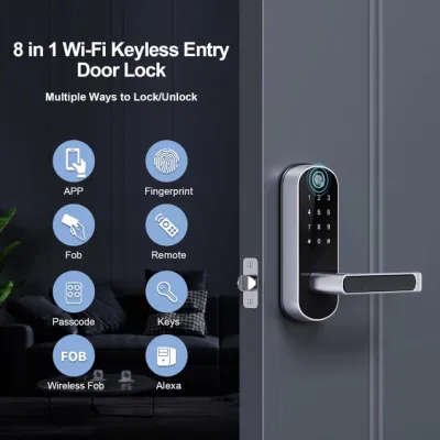 Wi-Fi Smart Lock con huella dactilar Smart Deadbolt Keypad Keyless Entry Puerta inteligente