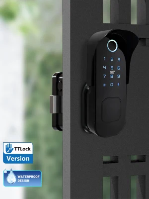 Cerradura de huella dactilar exterior impermeable Ttlock WiFi inteligente de la puerta de la compuerta de control remoto de bloqueo de Rim