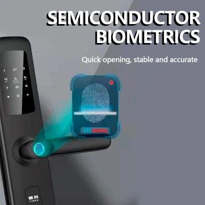 Yk-T1 One Grip to Open bloqueo automático de huellas dactilares inteligente Inicio Seguridad Tarjeta de deslizamiento Contraseña cerradura electrónica de madera Smart