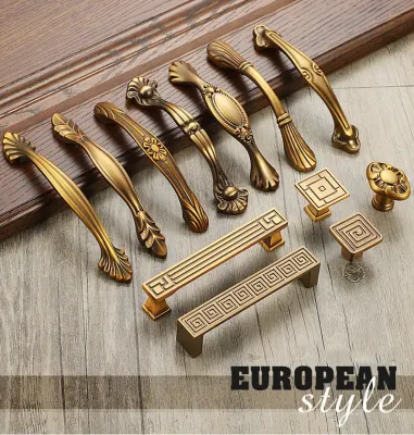 China de aleación de zinc fabricante de muebles de color bronce antiguo Manijas tira Tirador Vintage de hardware para armario armario armario vitrina aparador cajón