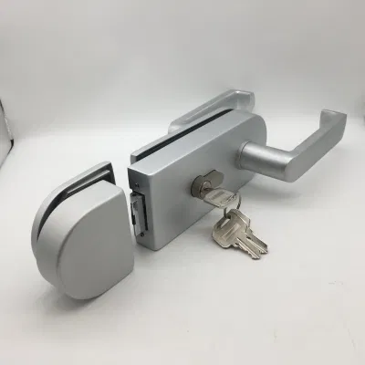La palanca de aluminio plateado Lockcase silenciosa con doble cerradura de cilindro abierto por la puerta de cristal