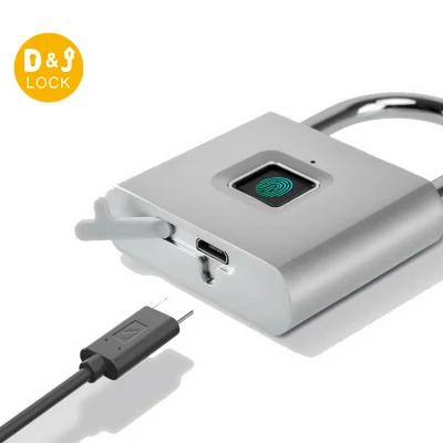 Resistente al agua de huellas digitales USB sin llave de seguridad eléctrica recargable Bloqueo inteligente de candado