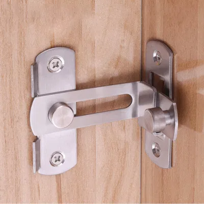 Candado de 90 grados de acero inoxidable de pestillos de puerta corrediza cerraduras de la cadena de herramientas de seguridad de hardware para el armario de la ventana de Hotel Inicio