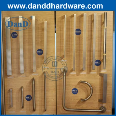 Puertas de vidrio de bloqueo Accesorios mangos de latón satinado Golden Pull Handle