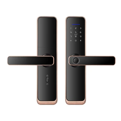 Cerradura electrónica de huellas digitales inteligentes en el interior de bloqueo de puerta interior Dormitorio Ttlock Tuya Smart cerradura con tarjeta de código de desbloqueo sin llave para el Hotel Apartamento Condominio