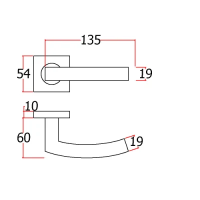 Modernos y minimalistas de la puerta interior del tubo de acero inoxidable 304 Empuñaduras tipo palanca Oficina Hotel Cristal de cuarto de baño de Hardware de la puerta de la empuñadura de puerta interior