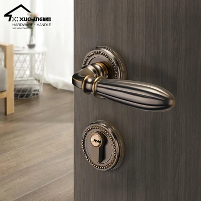 Antiguo oro Mango de madera para la puerta interior de casa Mango Bloqueo