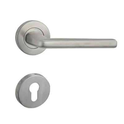 Juego de manilla de puerta de palanca de bloqueo de estilo de moda de acero inoxidable con Rosette