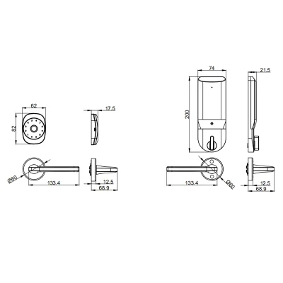 Seguridad Smart Bluetooth Digital Safe pantalla táctil pestillo de huellas digitales Cerradura de la empuñadura de la puerta para residencial