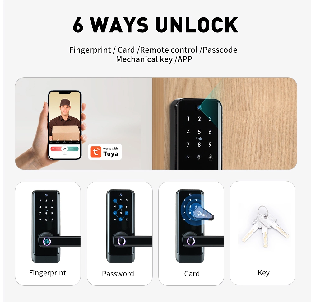 2023 New Product Tuya Smart Fingerprint Electronic Lock with Camera Digital Door Viewer