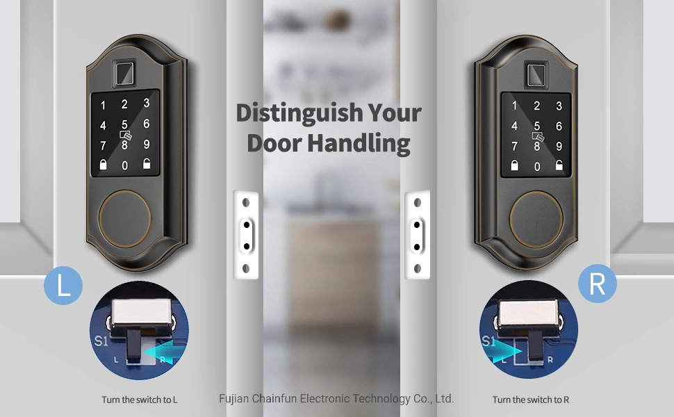 Fingerprint Door Lock - Chainfun Keyless Entry Door Lock Deadbolt - Electronic Door Lock with Keypad - Combination Door Lock