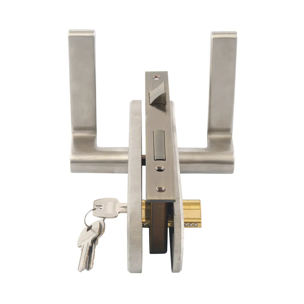 Satin Plated Door Handle Stainless Steel 304 Door Lock Door Hardware Tubular Handle Lever Lock