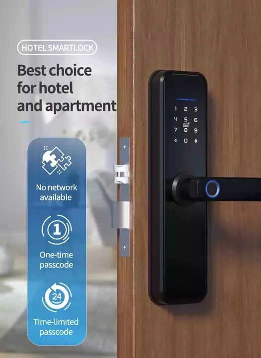 Inteligente Exterior Door Handle Smart WiFi Tuya APP Digital RFID Card Key Digit Fingerprint Door Lock