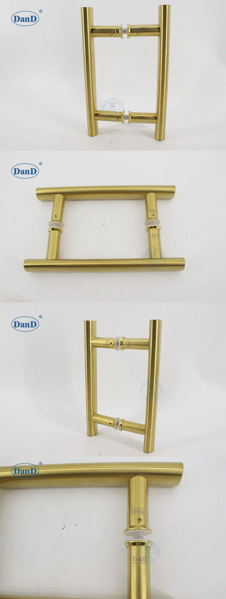 Glass Door Lock Accessories Handles Satin Brass Golden Pull Handle