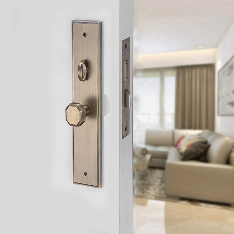 Dim Antique Brass Solid Zinc Alloy Key Handle Door Lock