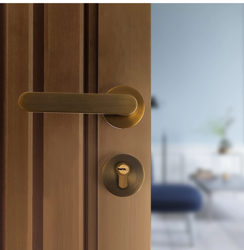 Zinc Alloy Black Split Bedroom Door Lock Room Door Golden Silent Magnetic Suction Lock Solid Wood Door Handle