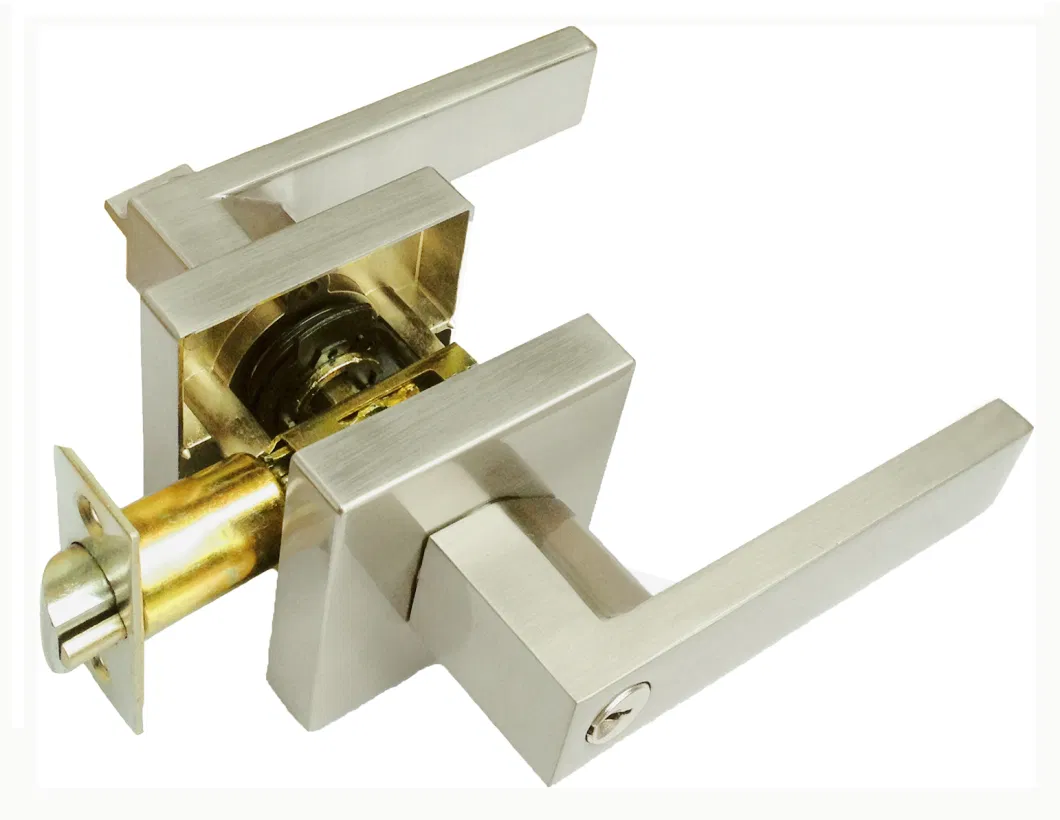 Cerradura Poli Black Antique Brass Tubular Handle Door Lock