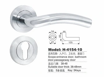 High Quality Luxury Modern Bedroom Privacy Door Handles Chrome Stainless Steel 304 Interior Door Lock Handles