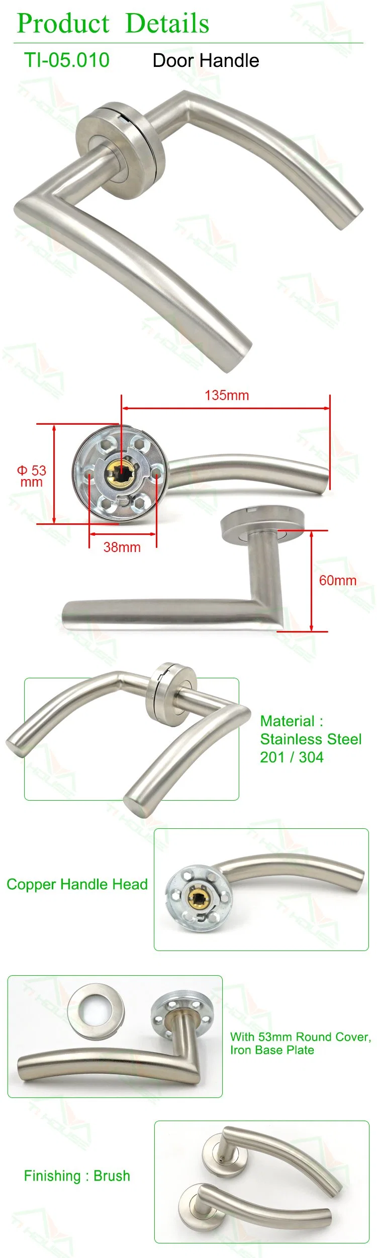 Classic Simple Modern Design Aluminum Alloy Hardware Door Handle Lock