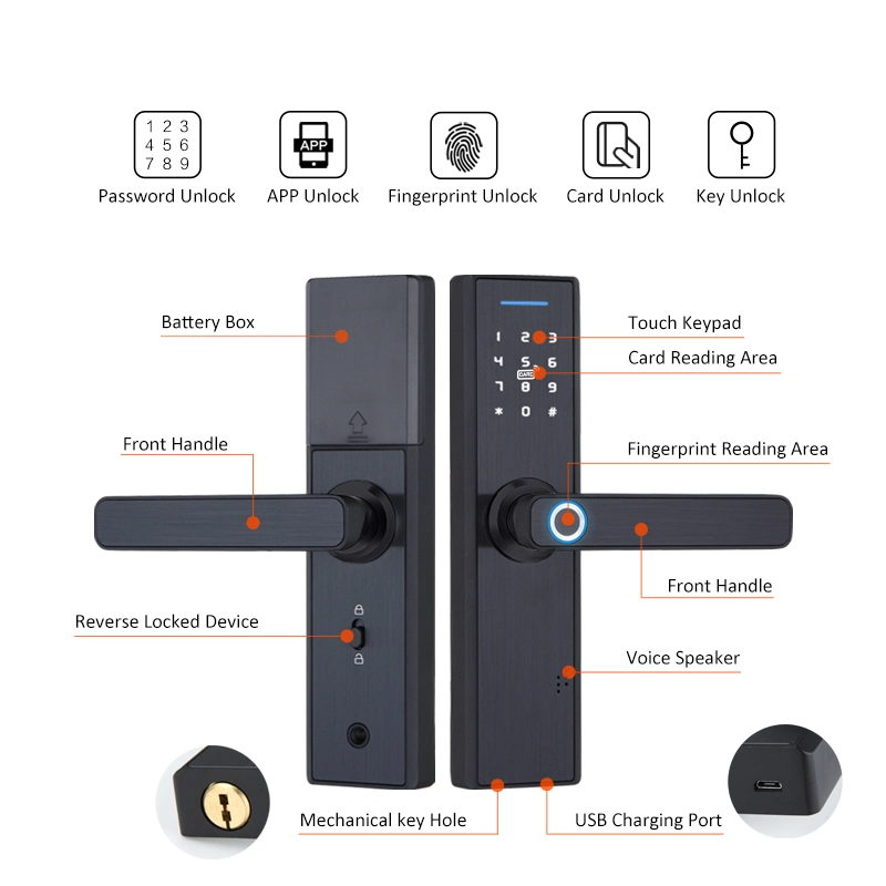 Bluetooth Ttlock Smart Biometric Fingerprint Door Lock