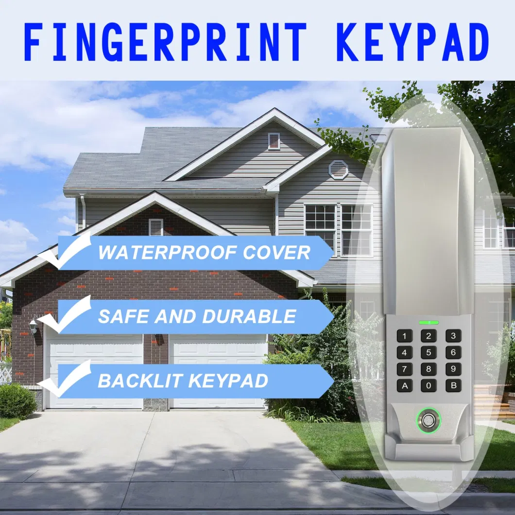 877max Garage Door Keypad Control with Fingerprint Function 893max Wireless Fingerprint