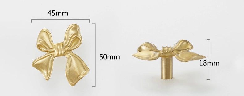 Koppalive Brass Bow Tie Handle European Style French Kids Room Cabinet Door Drawer Knob