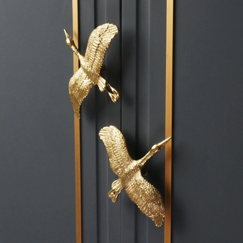 Brass Wild Goose Shape Golden Modern Nordic Cupboard Wardrobe Door Drawer Knob
