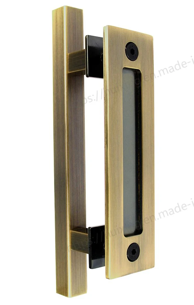 Custom Made Q235 Carbon Steel Modern Sliding Barn Door Hardware Kit Antique Square Tube Barn Door Handles