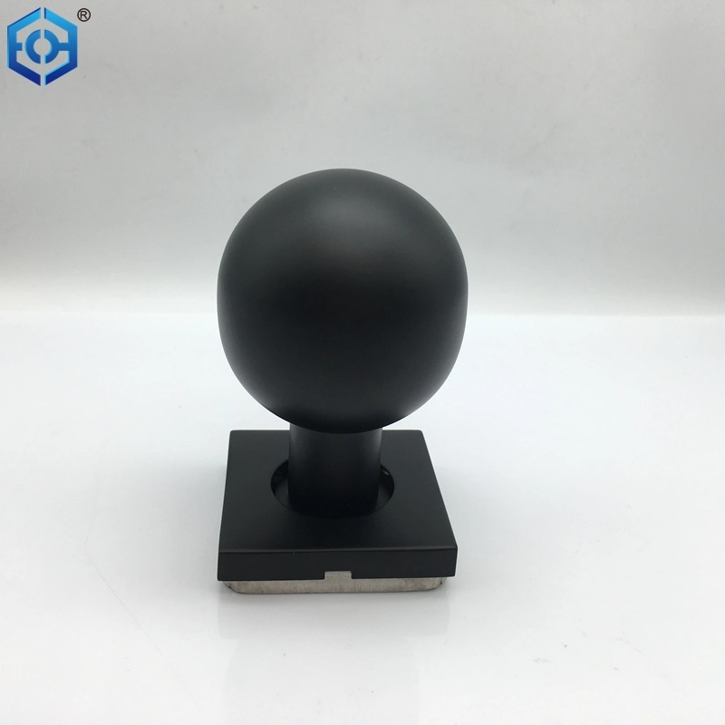 Black Stainless Steel Hollow Ball Mortice Knob on a Covered Rose