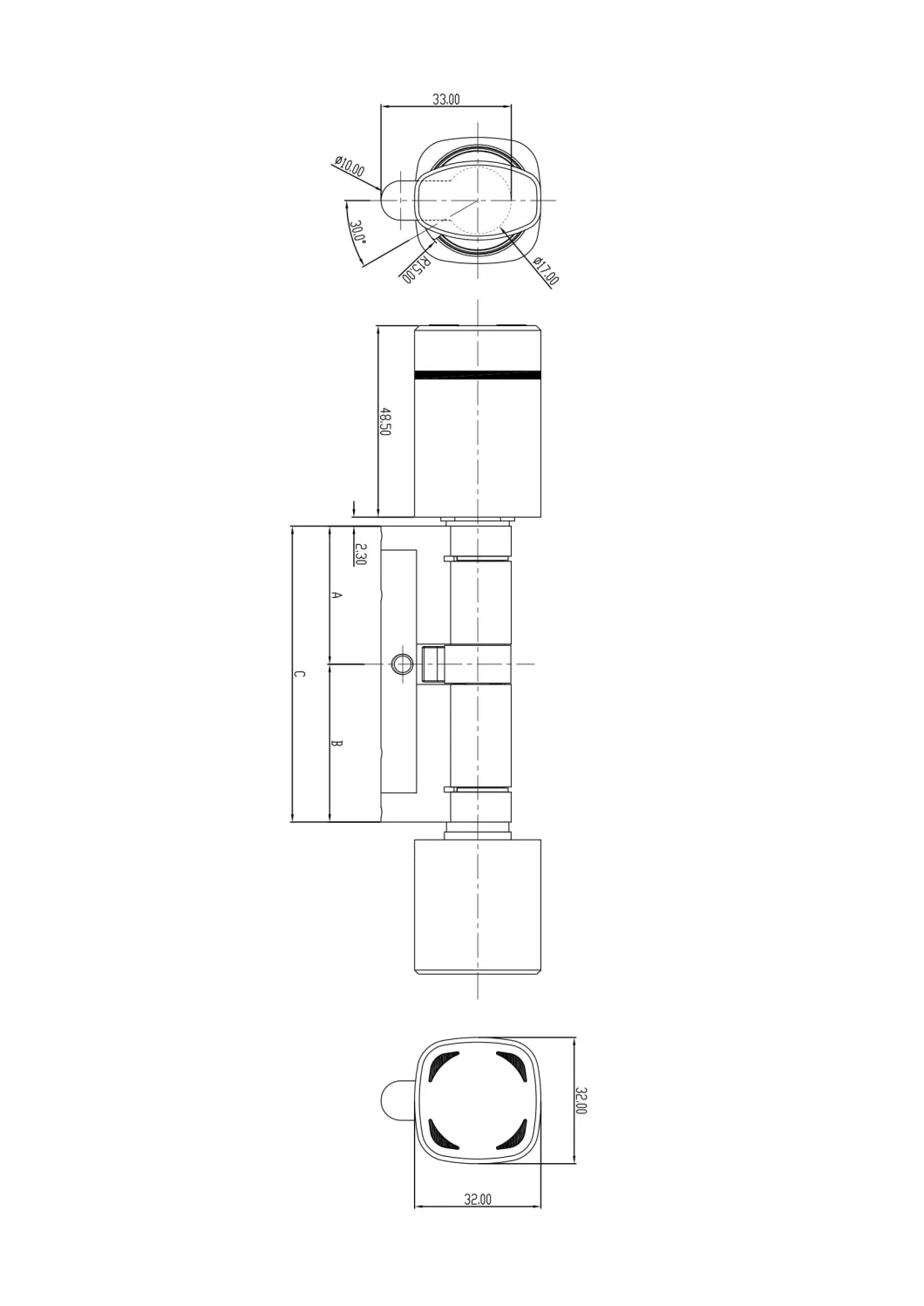 Multi-Unlocking Ways Euro Profile Single Smart Door Lock Cylinder with Adjustable Cylinder for Hotel and Office