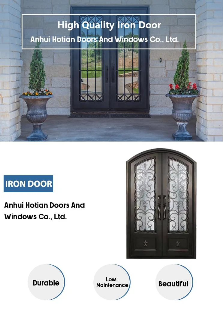 Custom Wrought Iron Door Design Double Main Gate Iron Steel Doors