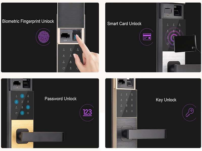 Electronic Combination Fingerprint Code Magnetic Smart Door Lock Hardware Handle